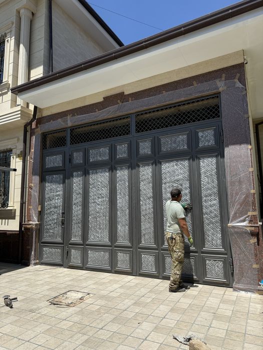 Darvoza reshotka akfa boyash покраска ворота навес решотка