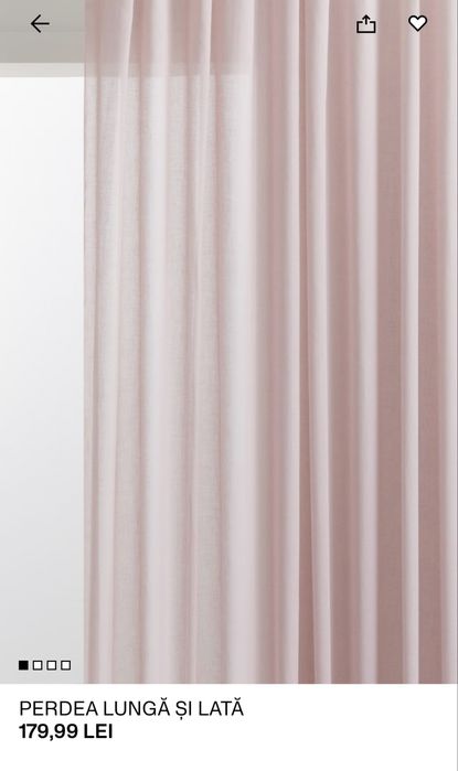 Perdea HM Home roz pudrat NOUA