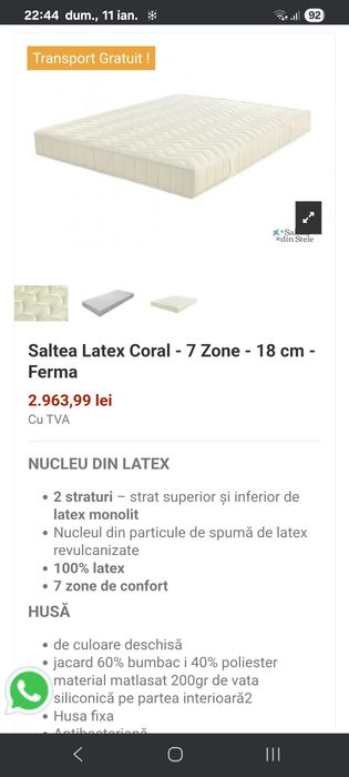 Saltea Latex 180*200*18cm