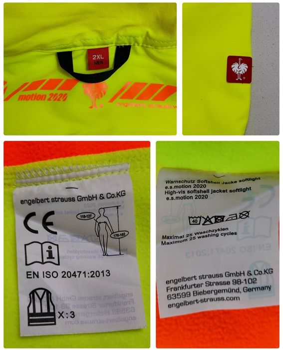 Geaca Nouă softshell Engelbert Strauss, înaltă vizibilitate E.S. Motion 2020, Nr. XXL (men)