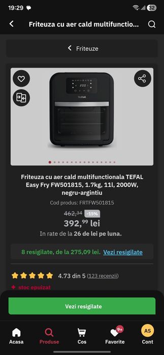 Friteuza cu aer cald