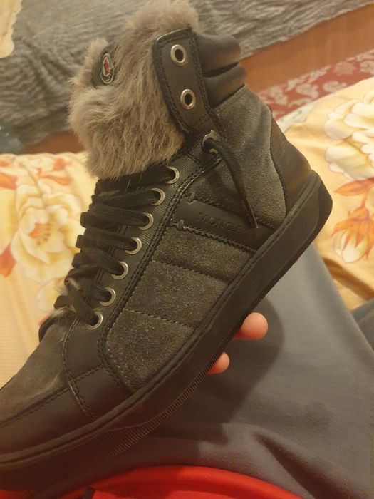 Moncler High-top Sneakers With Fur