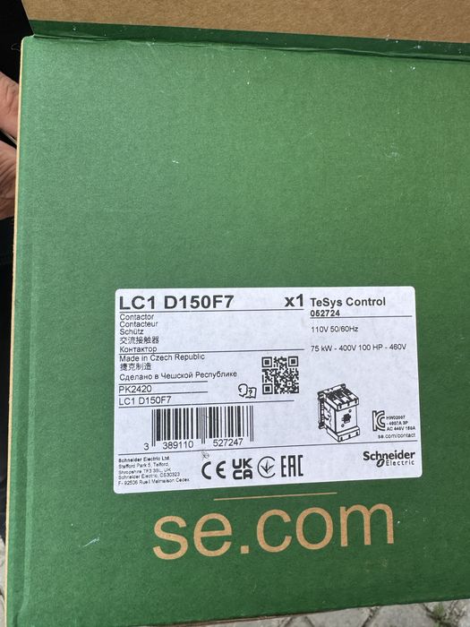 Контактор tesys control schneider electric