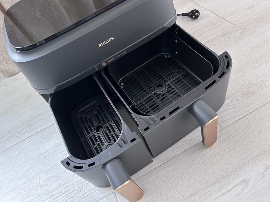Friteuză cu aer cald dublă Philips Seria 3000 – 9L, 2750W – aproape nouă