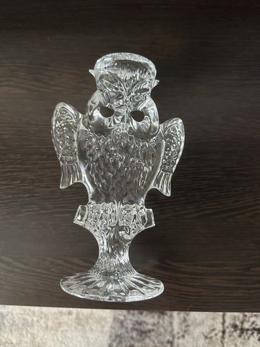 Хрусталтная сова подсвечник