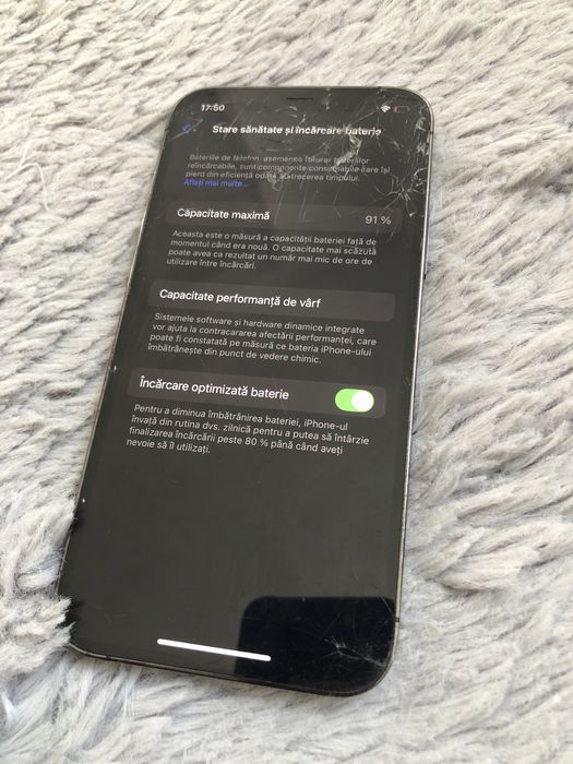 Iphone 12 pro negru 128 gb 91% baterie