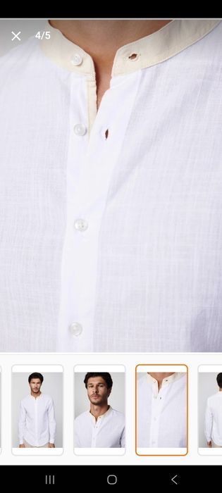 Мъжка Бяла риза 100% памук и лен