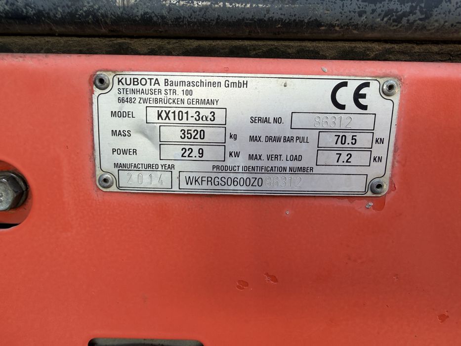 Miniexcavator Kubota KX101-3