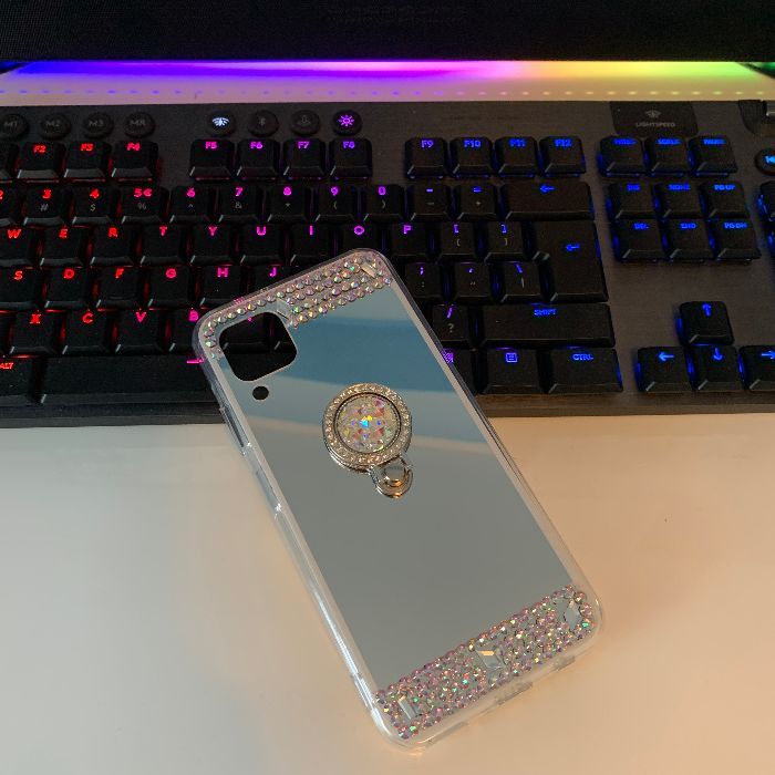 Husa oglinda, pietricele + inel Huawei P40 Lite, P40 Lite E, P40 Pro