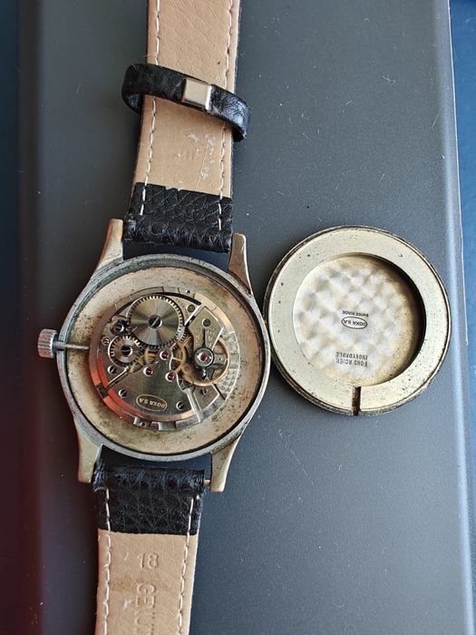 Ceas Vintage Doxa Anti-Magnetique - Jumbo 37mm - Cadran Negru - Mecanic