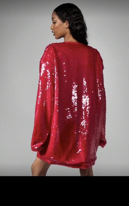 Rochie seara rosie paiete