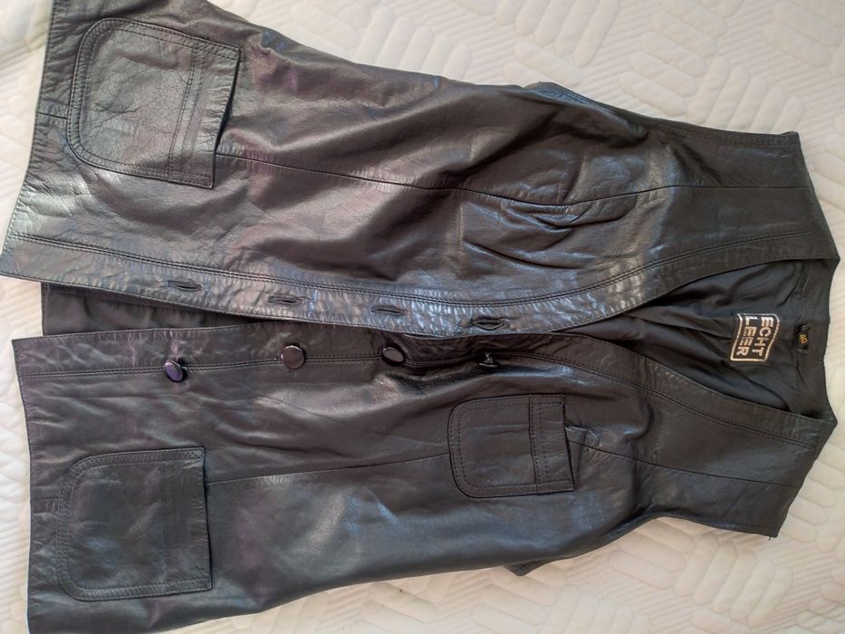 Кожанная люксовая желетка