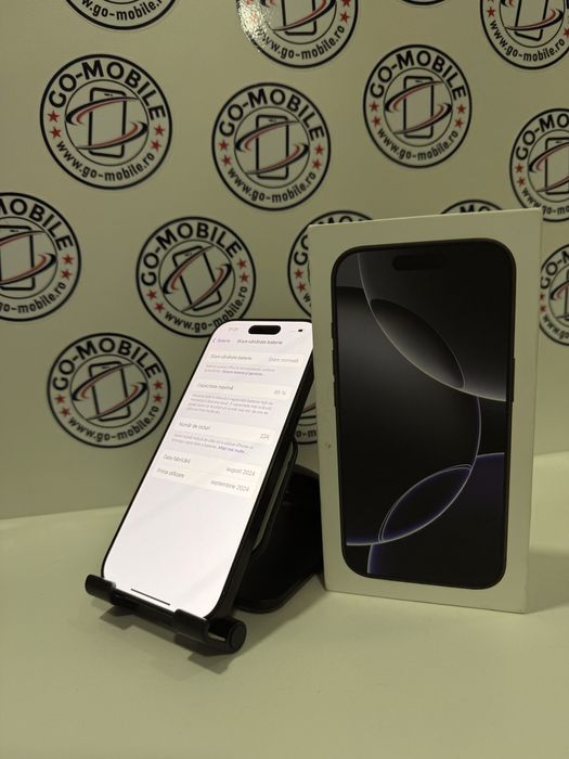 iPhone 16 Pro - 256GB - Negru - 95% - Impecabil - Garantie
