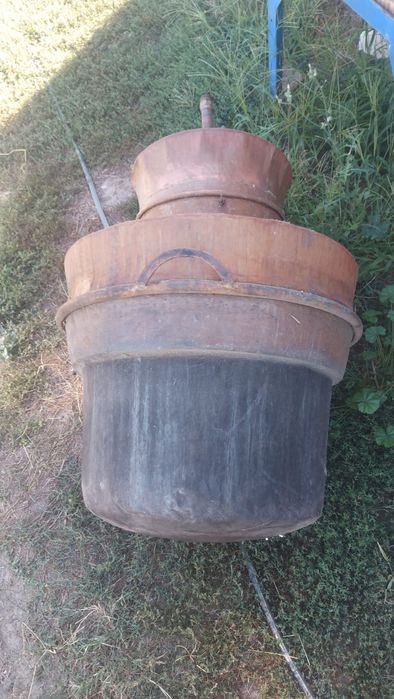 Cazan de țuică  180 l alama cu racitor inox 1 tona cu vatra cazan fonta