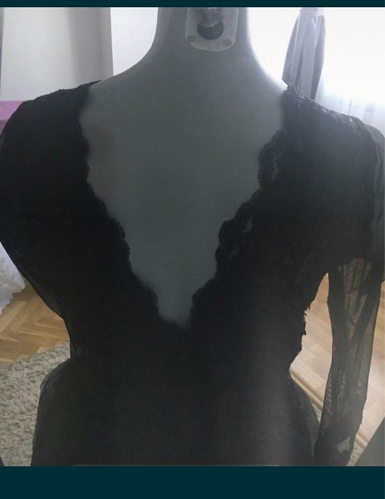 Rochie dantela  princes si voal culoarea  negru