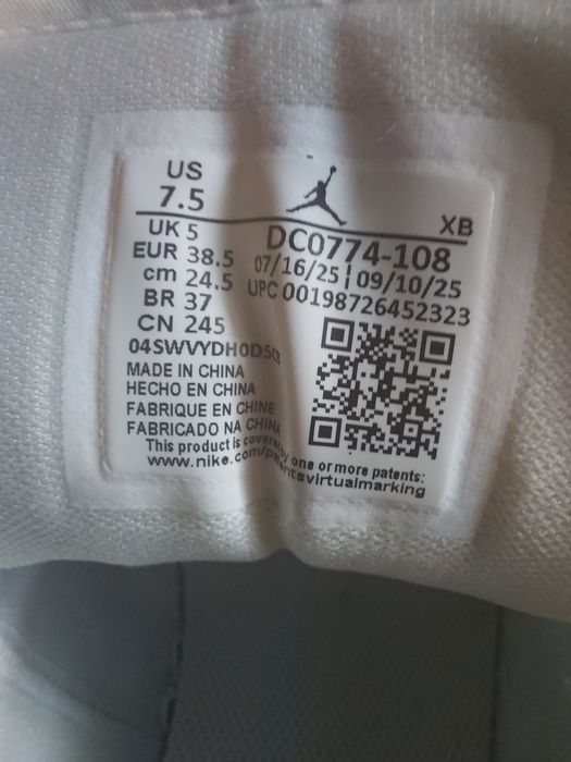 Air Jordan 1 Low  Sail Aura – Mărimea 38.5 – Ca noi
