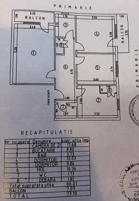 Apartament 3 camere + mansarda (posibil 5 camere), mobilat, 73 mp – INVESTITIE