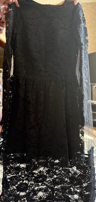 Гипюр черное платье