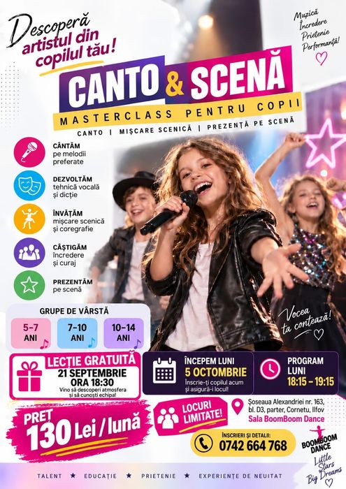 Canto pe Karaoke pentru copii in Cornetu