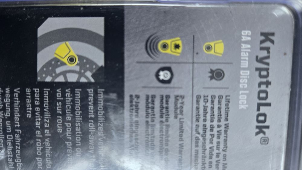 Antifurt motocicleta, scuter kryptonite disck lock cu alarma