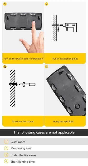Set x2 Lampi Solare de perete cu 4 lampi Lupa pentru Gradina sau Casa