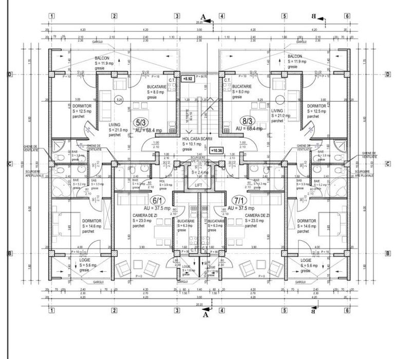 Apartament 1 camere, 38.40 mp, zona Semicentral