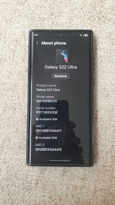 Samsung S 22 Ultra 512 GB , Ram 12GB Phantom Black , Бартер