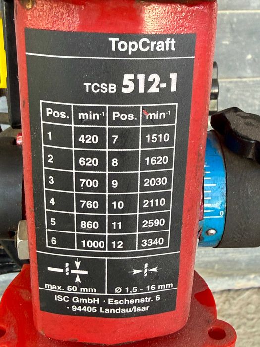 Настолна бормашина TOP CRAFT tcsb 512-1 500W
