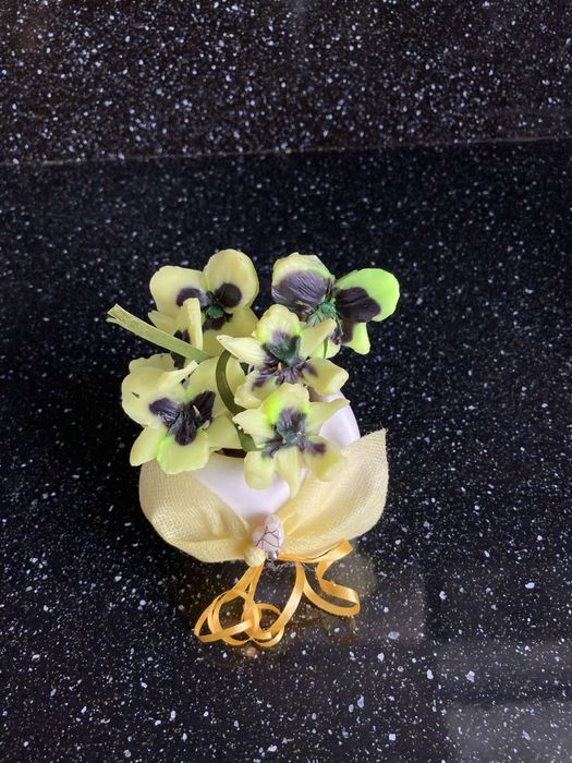 Теменужки в кашпи