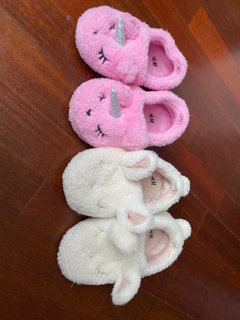 Пантофи H&M - два чифта, розови и бели