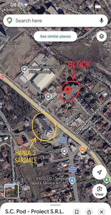 Proprietar Apartament 2 camere vis-a-vi Hanul 3 Sarmale (Bucium - strada principala)  - Mobilat, bucatarie si living separat - 68mp