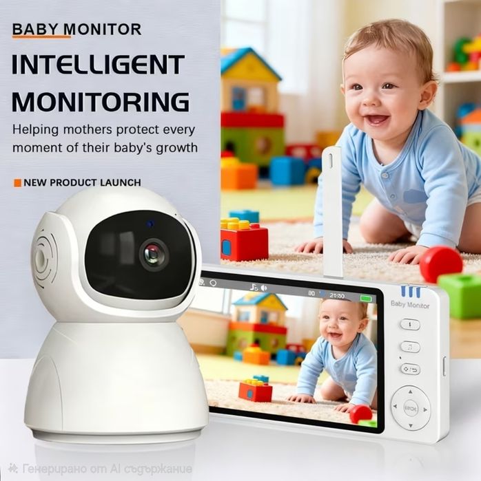 Видео бебефон 5" инча чисто нов