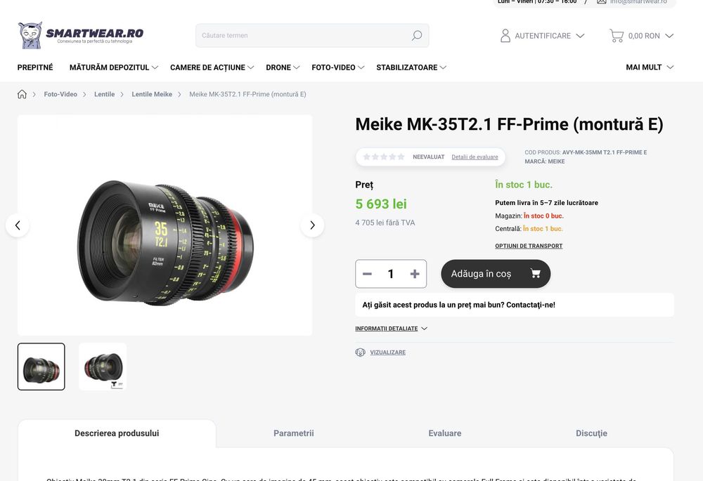 Obiectiv PRIME CINE - Meike MK-35T2.1 FF-Prime (montură E - SONY)