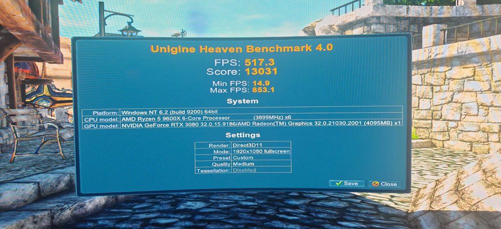Супер Гейм PC Ryzen 5 9600X/32Gb/1TB SSD/RTX 3080 10Gb/WiFi&BT/Гаранци