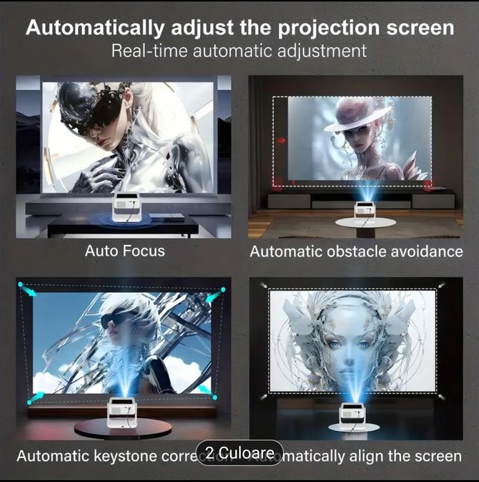 Videoproiector cu display și touchscreen 4k