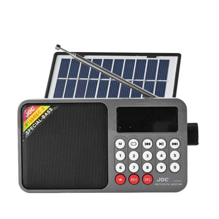 Соларно портативно радио JOC H6108REC-S с Bluetooth, FM радио и MP3