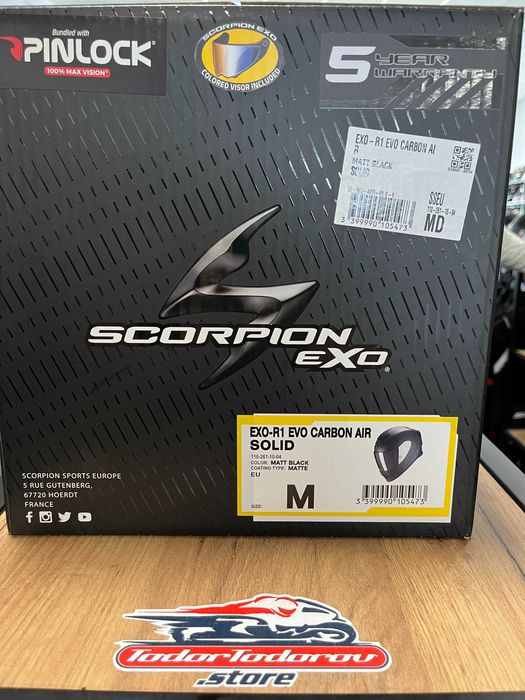 Мото Каска SCORPION EXO-R1 EVO CARBON AIR Matt Black M 57-58