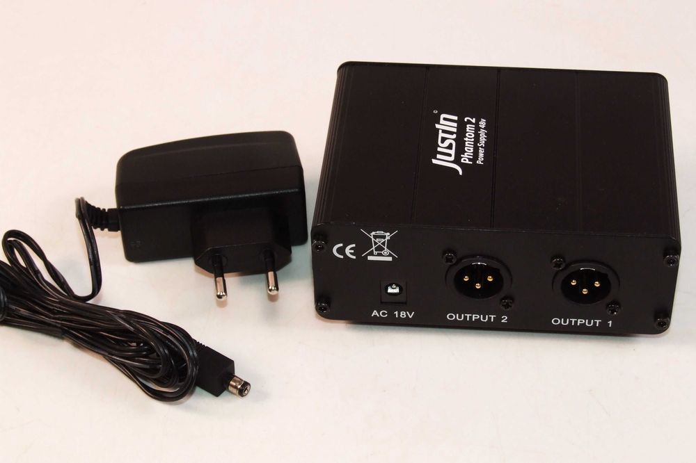 Sursa de alimentare JUSTIN PHANTOM 2 pentru 2 microfoane, 48 V, performantă audio extraordinara, NOU