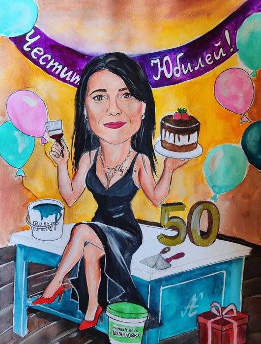 Персонализирани карикатури по снимка- ръчно рисувани подаръци