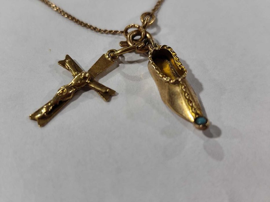 Златен синджир 14к с висулки