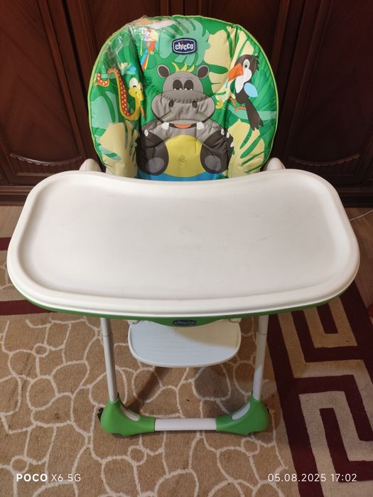 Scaun de masa Chicco Polly Easy Happy Jungle, 6 luni+