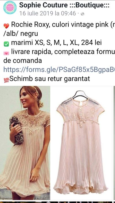Rochită diafanà roz