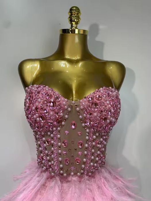 Rochie bijuterie cu pene