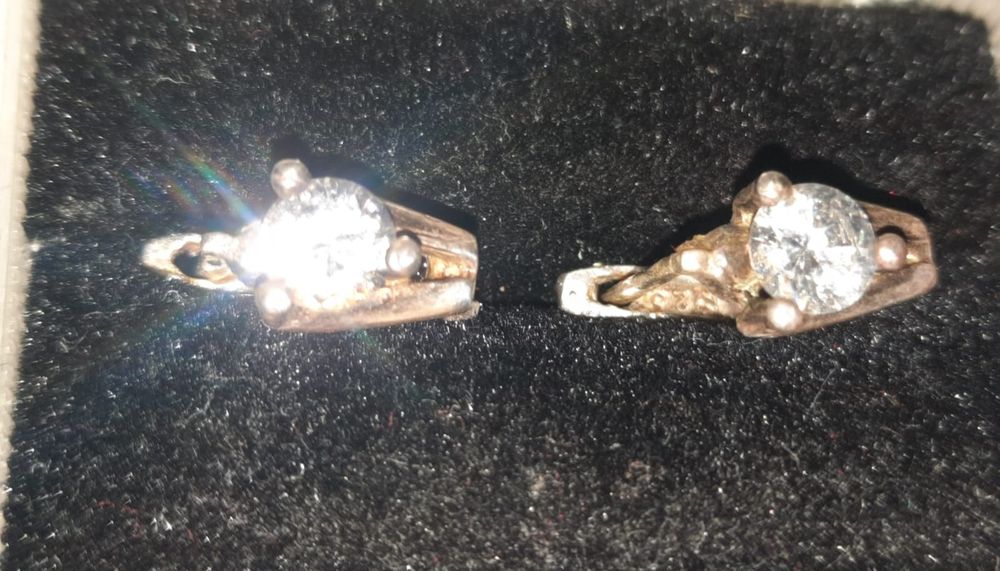 Серьги редкие Серебро 925 циркон