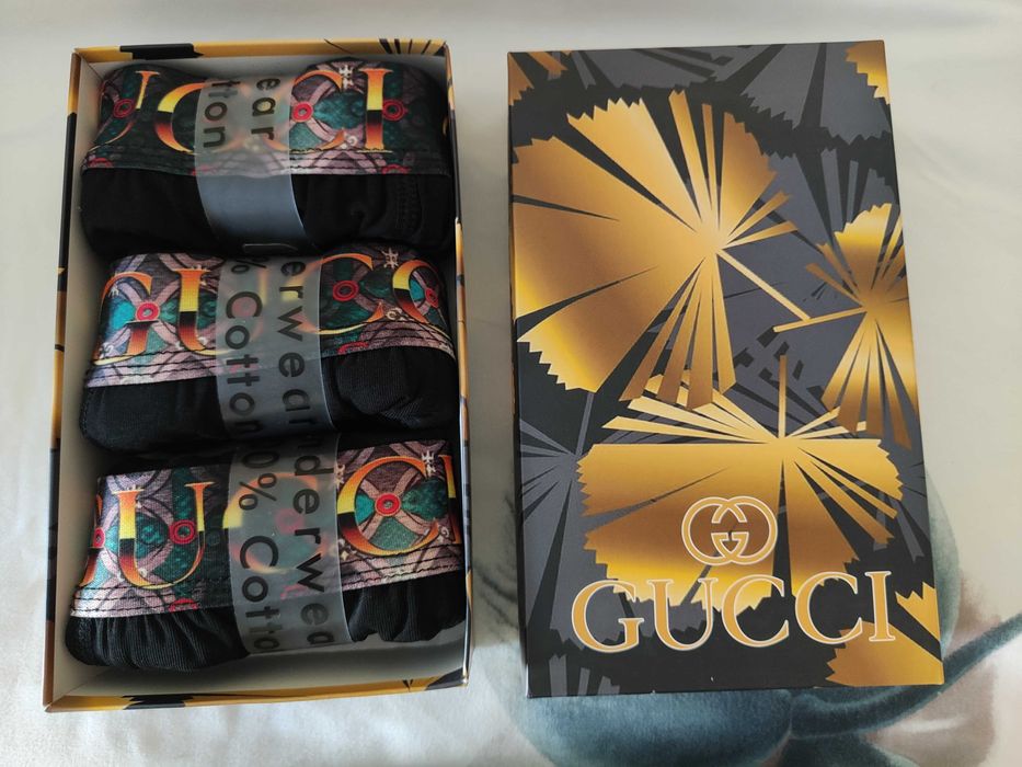 Boxeri Barbati Emporio Armani Gucci Tommy Hilfiger / Set 3 perechi in cutie