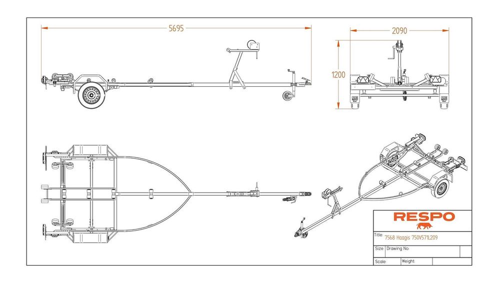 НОВO ремарке Колесар за лодка RESPO 750V571L209