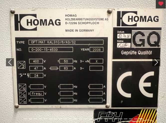 кантираща машина Homag Optimat KAL310/6/A3/S2