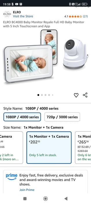 Baby monitor elro bc4000,nou