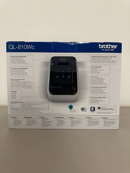 Brother QL-810Wc nou, sigilat, 750 lei – imprimantă etichete WiFi, rapidă, compactă