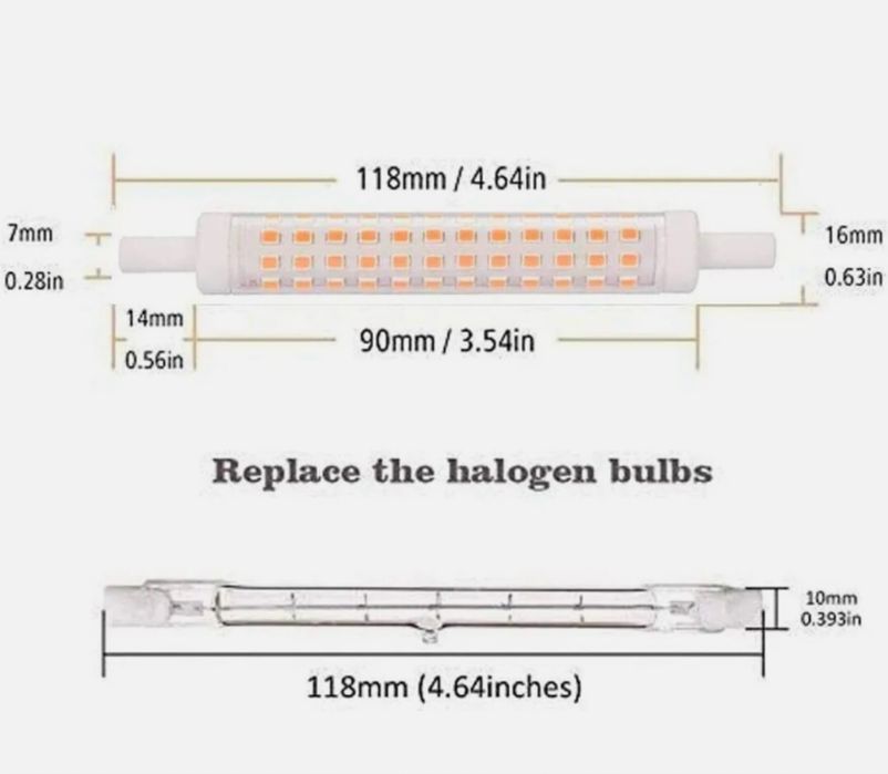 Bec LED R7S-15W 118mm AC 220-240V NW4000K Bonlux LST1381